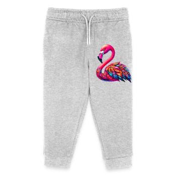 Flamingo - Kinder Organic Jogginghose Mini Mover von Stanley/Stella - Grau meliert - Vorne