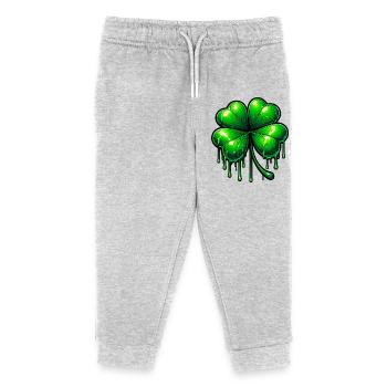 Four-leaf clover - Kids Organic Sweatpants by Stanley/Stella - heather grey - Front