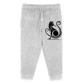 chat noir moderne - Pantalon de jogging enfant bio Stanley/Stella - gris chiné - Devant
