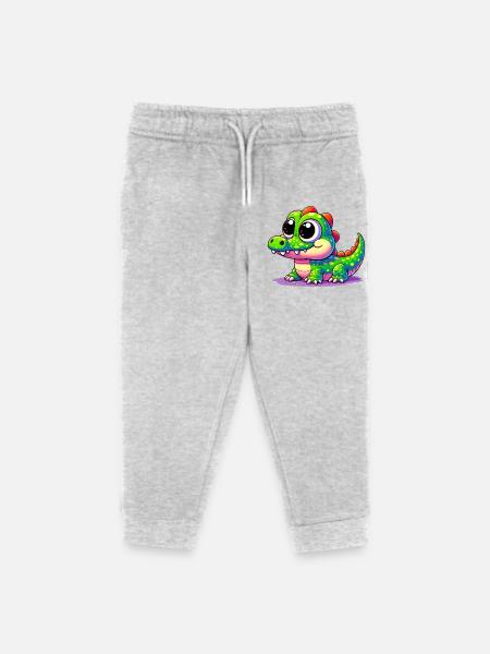 Alligator-Krokodil - Kinder Organic Jogginghose Mini Mover von Stanley/Stella - Grau meliert