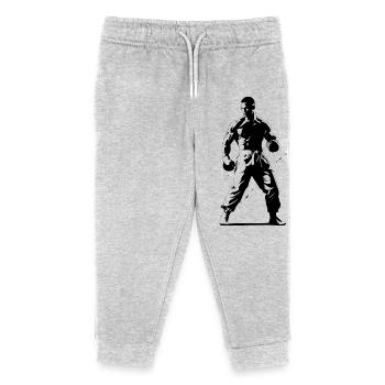 Kickboxer - Kinder Organic Jogginghose Mini Mover von Stanley/Stella - Grau meliert - Vorne