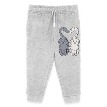 Verliebte Kätzchen - Kinder Organic Jogginghose Mini Mover von Stanley/Stella - Grau meliert - Vorne
