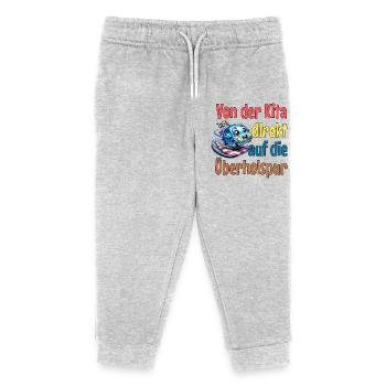 Von der Kita auf die Überholspur Einschulung - Kinder Organic Jogginghose Mini Mover von Stanley/Stella - Grau meliert - Vorne