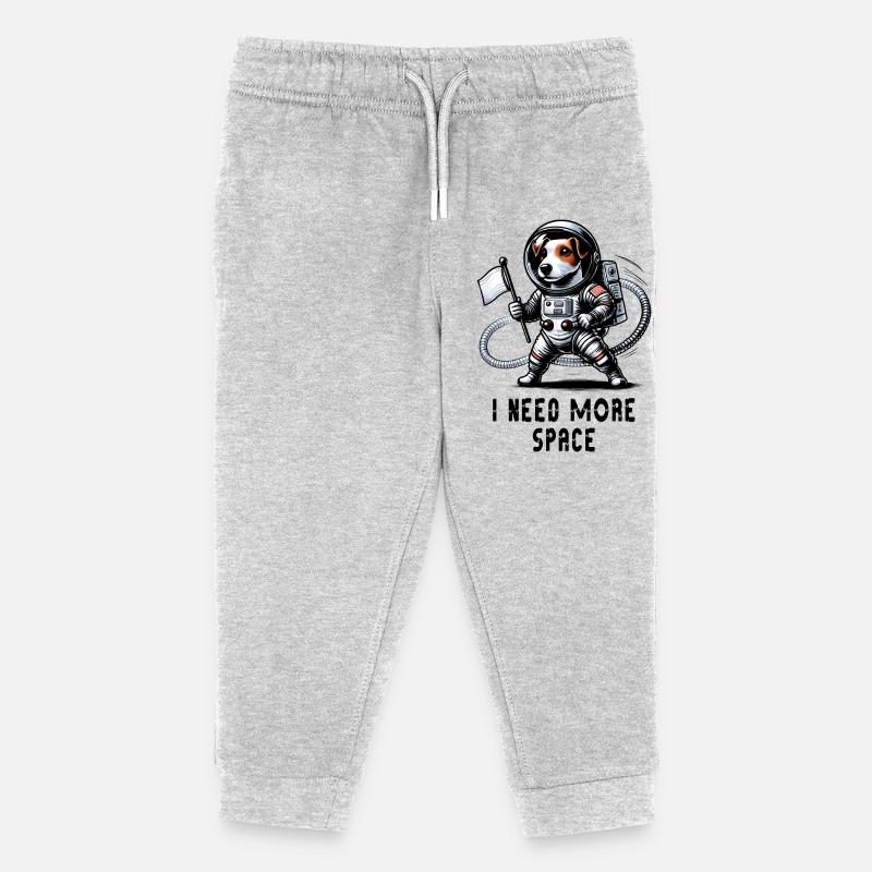 Jack Russell Terrier Astronaut - Kinder Organic Jogginghose Mini Mover von Stanley/Stella - Grau meliert