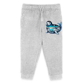 Seal - Kids Organic Sweatpants by Stanley/Stella - heather grey - Front