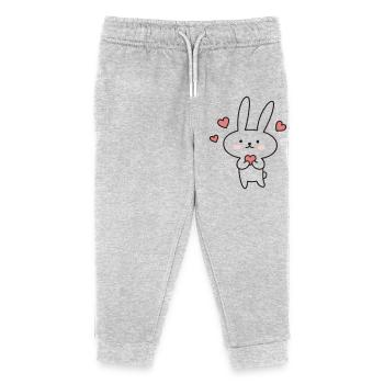 Cute bunny with hearts: Cute to fall in love with! - Kids Organic Sweatpants by Stanley/Stella - heather grey - Front
