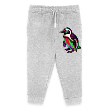 Pinguin - Kinder Organic Jogginghose Mini Mover von Stanley/Stella - Grau meliert - Vorne