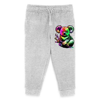 Koala - Kinder Organic Jogginghose Mini Mover von Stanley/Stella - Grau meliert - Vorne