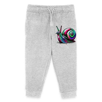 Schnecke - Kinder Organic Jogginghose Mini Mover von Stanley/Stella - Grau meliert - Vorne