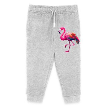 Flamingo - Kinder Organic Jogginghose Mini Mover von Stanley/Stella - Grau meliert - Vorne