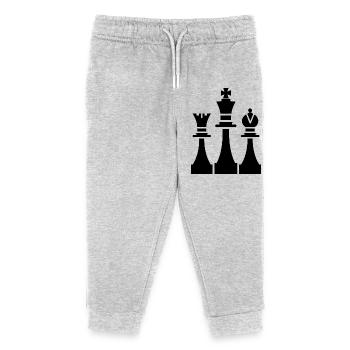 Schachfiguren Grafik - Kinder Organic Jogginghose Mini Mover von Stanley/Stella - Grau meliert - Vorne