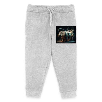 Mechanical Hippopotamus - Kids Organic Sweatpants by Stanley/Stella - heather grey - Front
