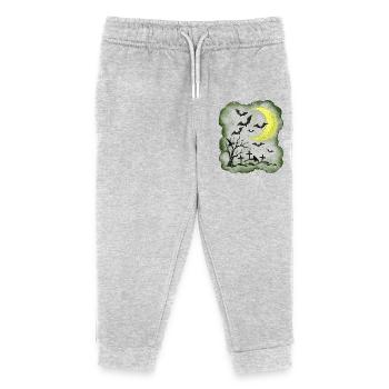 NachtMotiv gräber und Fledermäuse - Kinder Organic Jogginghose Mini Mover von Stanley/Stella - Grau meliert - Vorne