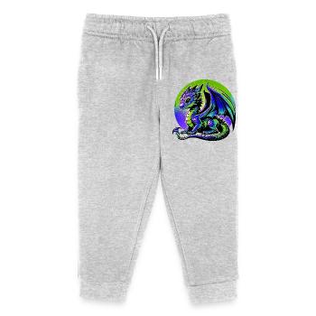 Drache - Kinder Organic Jogginghose Mini Mover von Stanley/Stella - Grau meliert - Vorne
