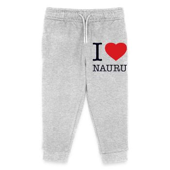 I LOVE NAURU - Kids Organic Sweatpants by Stanley/Stella - heather grey - Front