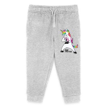 Ravew Unicorns Line Black Logo 18+ - Kinder Organic Jogginghose Mini Mover von Stanley/Stella - Grau meliert - Vorne