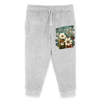 Printemps Printemps Début Fleur Fleurs - Pantalon de jogging enfant bio Stanley/Stella - gris chiné - Devant