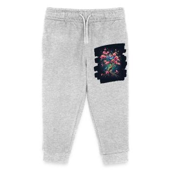 Printemps Printemps Début Fleur Fleurs - Pantalon de jogging enfant bio Stanley/Stella - gris chiné - Devant