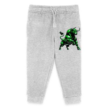 Stier - Kinder Organic Jogginghose Mini Mover von Stanley/Stella - Grau meliert - Vorne