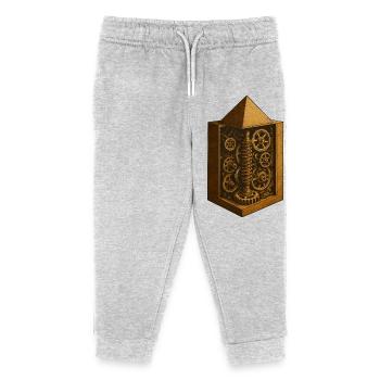 Pyramide von Chephren | Antike Getriebemechanik-Kunst - Kinder Organic Jogginghose Mini Mover von Stanley/Stella - Grau meliert - Vorne