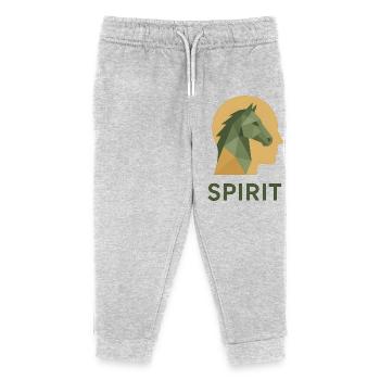 Pferd – Spirit - Kinder Organic Jogginghose Mini Mover von Stanley/Stella - Grau meliert - Vorne