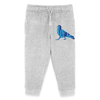 Blaue geometrische abstrakte Taube - Kinder Organic Jogginghose Mini Mover von Stanley/Stella - Grau meliert - Vorne