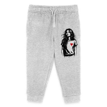 Bubble Groove with Headphones - Kids Organic Sweatpants by Stanley/Stella - heather grey - Front