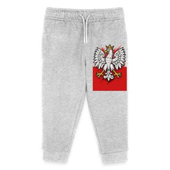 Poland Polska Eagle Flag Flag Epic Gift - Kids Organic Sweatpants by Stanley/Stella - heather grey - Front