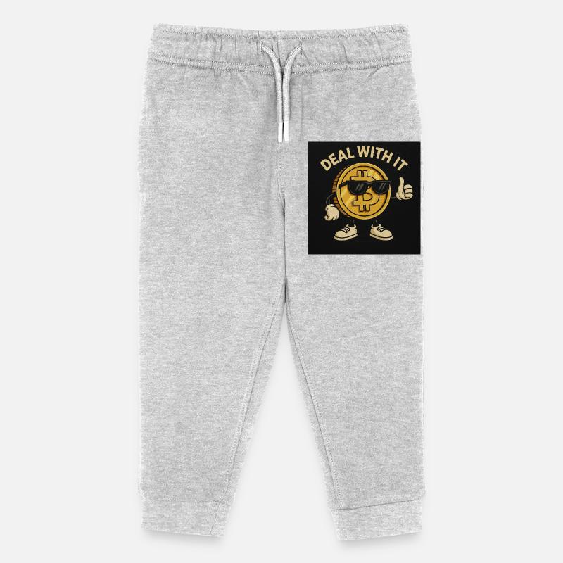 Bitcoin - Kinder Organic Jogginghose Mini Mover von Stanley/Stella - Grau meliert