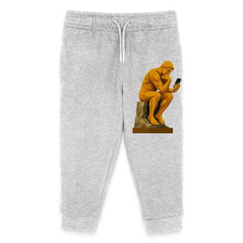 Der Denker (verbunden) - Kinder Organic Jogginghose Mini Mover von Stanley/Stella - Grau meliert - Vorne