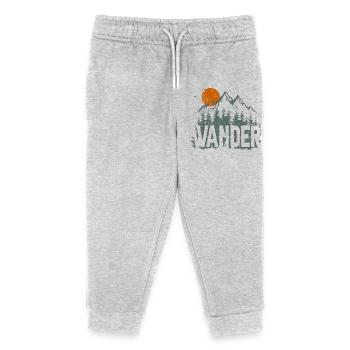 Entdecker-Design für Bergwildnis - Kinder Organic Jogginghose Mini Mover von Stanley/Stella - Grau meliert - Vorne