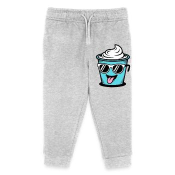 Becher Crème Frech Joghurt Rahm Sahne Eis Pudding - Kinder Organic Jogginghose Mini Mover von Stanley/Stella - Grau meliert - Vorne
