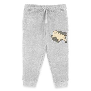 Relaxing Cat on the Couch - Kids Organic Sweatpants by Stanley/Stella - heather grey - Front