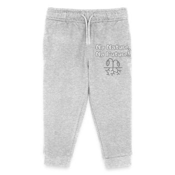 No Nature, No Future - Umwelt Protest - Kinder Organic Jogginghose Mini Mover von Stanley/Stella - Grau meliert - Vorne