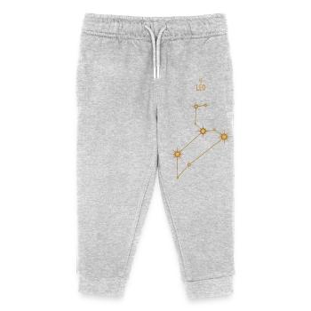 Leo Zodiac Sign Star Constellation Golden Tones - Kids Organic Sweatpants by Stanley/Stella - heather grey - Front