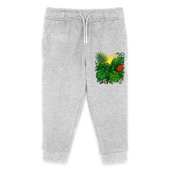 Sunbeam Jungle Burst - Kinder Organic Jogginghose Mini Mover von Stanley/Stella - Grau meliert - Vorne