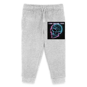Cyberpunk Neon Totenschädel - Kinder Organic Jogginghose Mini Mover von Stanley/Stella - Grau meliert - Vorne