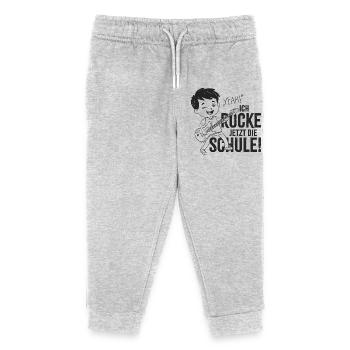 Schulkind - Yeah! Ich rocke jetzt die Schule - Kinder Organic Jogginghose Mini Mover von Stanley/Stella - Grau meliert - Vorne