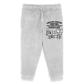 Motivation humoristique au bureau - Pantalon de jogging enfant bio Stanley/Stella - gris chiné - Devant