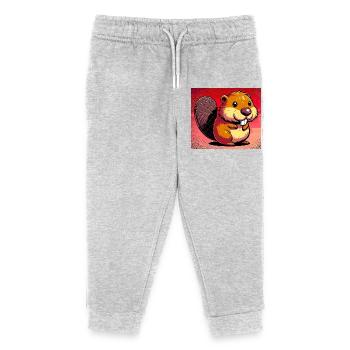 beaver - Kids Organic Sweatpants by Stanley/Stella - heather grey - Front