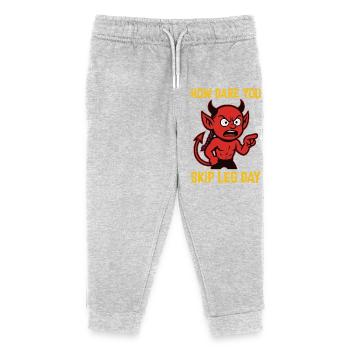 "How Dare You Skip Leg Day" - Kids Organic Sweatpants by Stanley/Stella - heather grey - Front