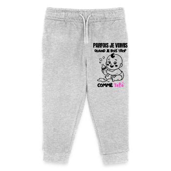 Sometimes I vomit like auntie 😂👶 - Kids Organic Sweatpants by Stanley/Stella - heather grey - Front