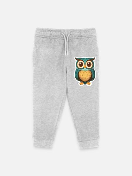 Eule - Kinder Organic Jogginghose Mini Mover von Stanley/Stella - Grau meliert