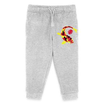 Poisson abstract en couleurs vives - Pantalon de jogging enfant bio Stanley/Stella - gris chiné - Devant