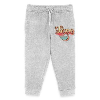 Retro Love Design - Kids Organic Sweatpants by Stanley/Stella - heather grey - Front