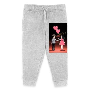 Hearts Delivery of Friendship - Kinder Organic Jogginghose Mini Mover von Stanley/Stella - Grau meliert - Vorne