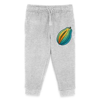 Dreiteilige bunte Papaya-Illustration - Kinder Organic Jogginghose Mini Mover von Stanley/Stella - Grau meliert - Vorne