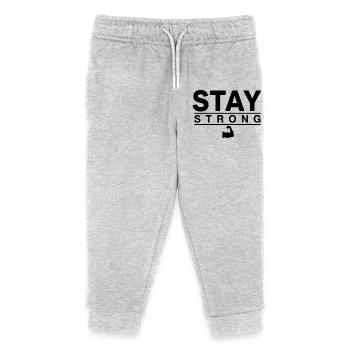 Bleiben Sie stark, mutig, inspirierendes Design - Kinder Organic Jogginghose Mini Mover von Stanley/Stella - Grau meliert - Vorne