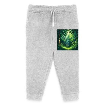 Magischer Waldblick - Kinder Organic Jogginghose Mini Mover von Stanley/Stella - Grau meliert - Vorne