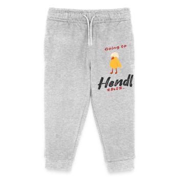 Handel-Design mit Huhn und Humor - Kinder Organic Jogginghose Mini Mover von Stanley/Stella - Grau meliert - Vorne